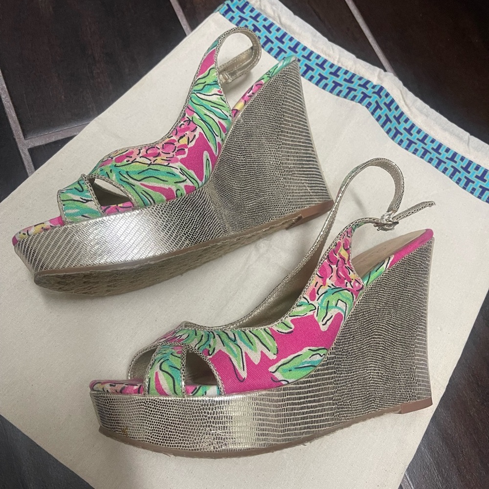 Lilly Pulitzer wedges 7.5